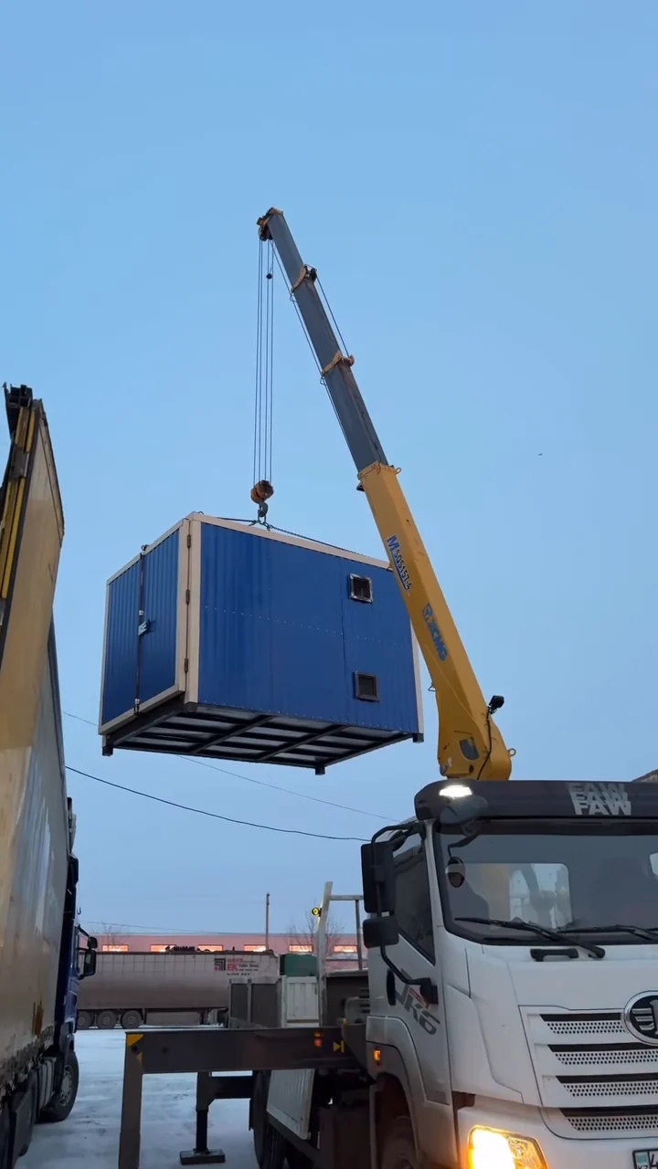 Погрузка печи полимеризации 3000×1500×2000 мм на объект, Астана — CONTRAL CAB, Казахстан